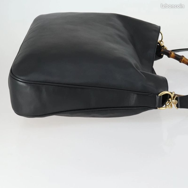 Sac à bandoulière GUCCI Bamboo en cuir Noir/Doré FM91 (image 3)
