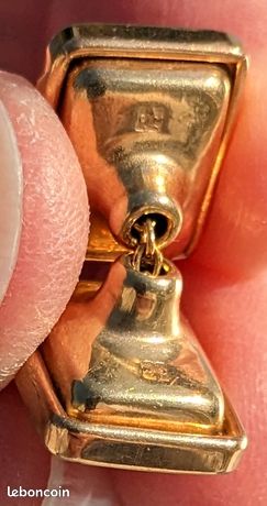Boutons De Manchette Vintage Tibi - Plaqué Or 18k - Poinçonné MURAT - Mixte - Très Bon État