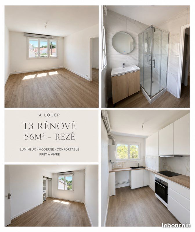 Appartement 3 pièces 56 m² · à Rezé · 56 m² · 860 €