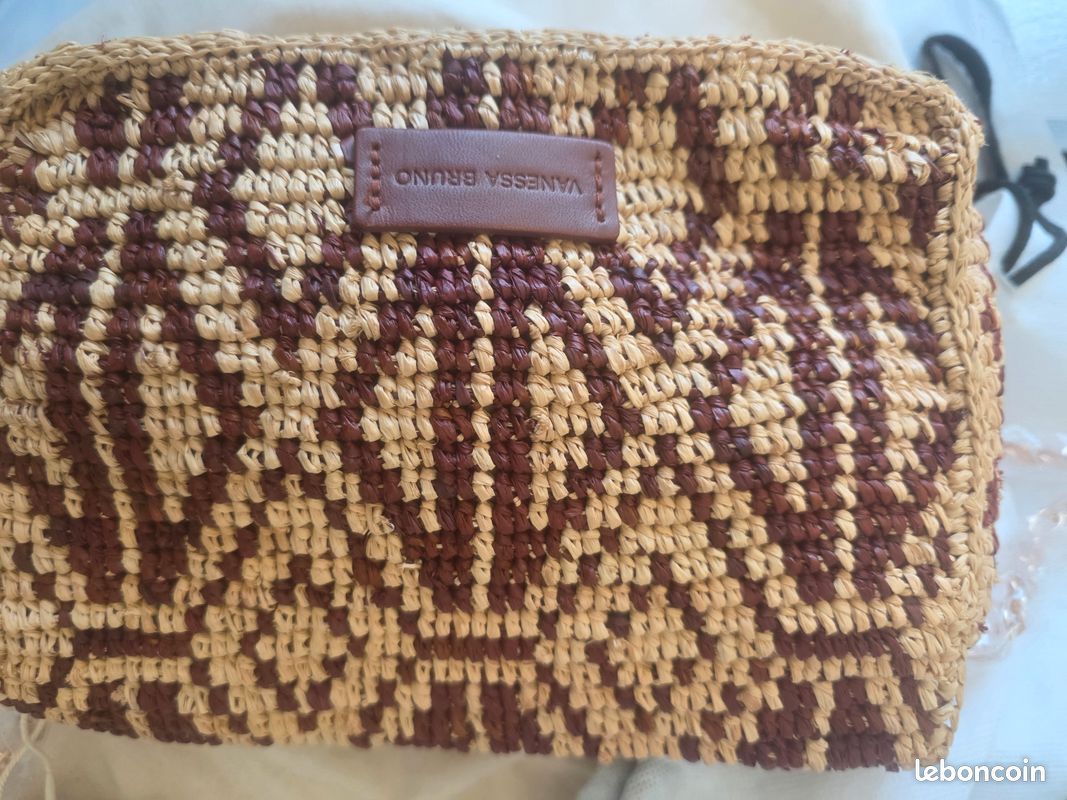 Sac moyen moon en raphia marron Vanessa bruno (image 3)