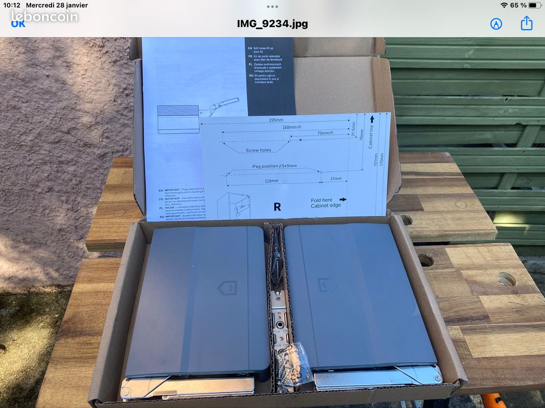 Kit de porte relevage fermeture en douceur 2 pièces (image 1)