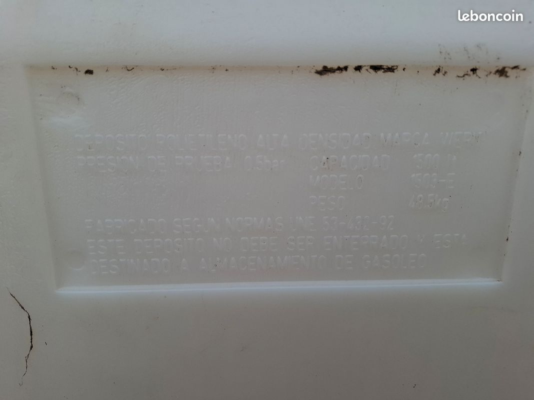 Cuve fuel 1 500 litres double paroi WERIT (image 3)