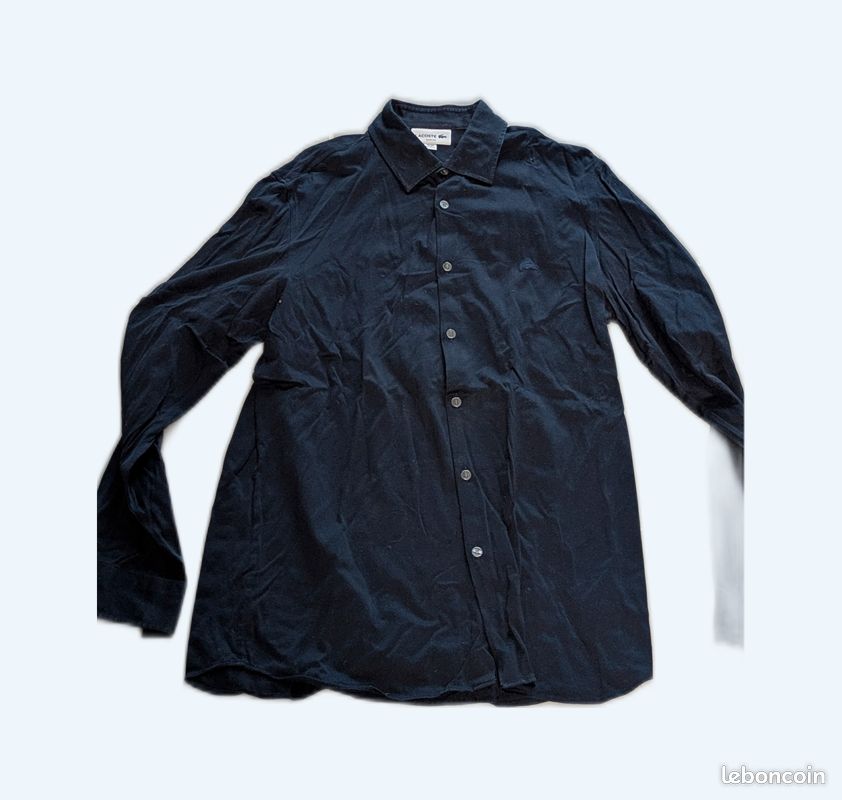 Chemise Lacoste Slim Fit – Taille FR 40 (US 15 3/4) – Bleu marine