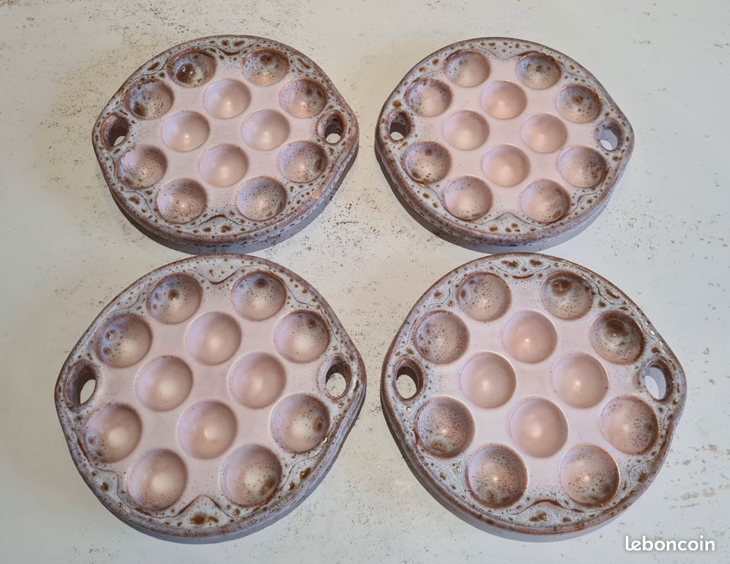4 assiettes à escargot Jean Austruy Vallauris céramique (image 1)