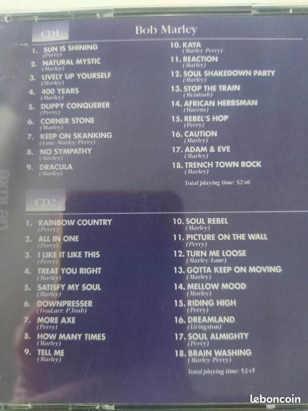 Cd Bob Marley / Excellence de Luxe (2 cd) 2000 (image 8)