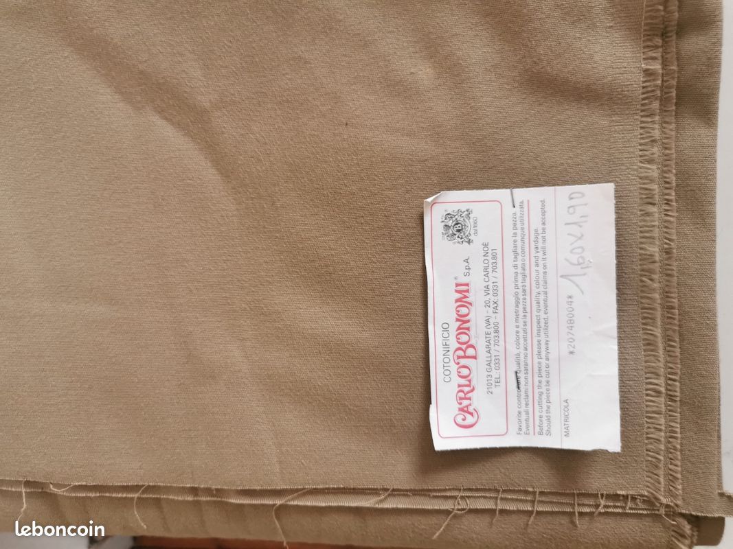 Coupon Tissu Grain De Lyon Blanc Vintage 190x90 Cm - Ancien Neuf, Lavage Conseillé