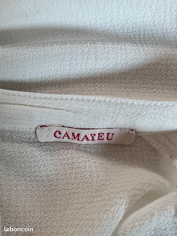 Robe Tunique Cop Copine - Taille 38 (taille 2) - Coton, Blanc, Sans Manches - Occasion Très Bon état - Style été Décontracté