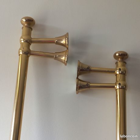Tringle à rideau aspect laiton Chic, L.150 cm, diam.28 mm, INSPIRE