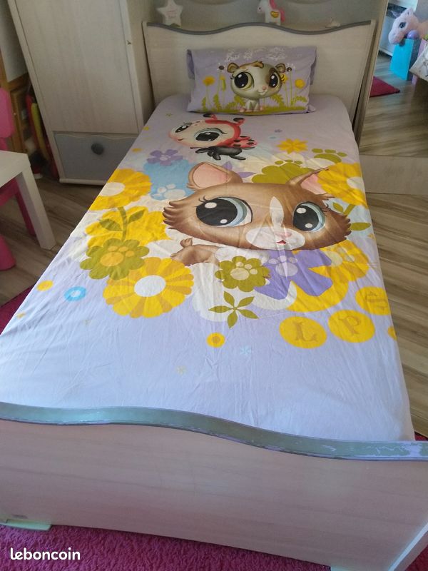 Lit +sommier 1 place enfant 90x190 (image 1)