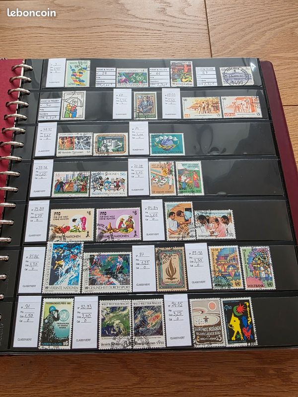 Collection Timbres ONU Vienne dans Classeur Luxe - 50 p. Complets & Blocs CITES/UNESCO (image 1)