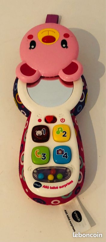 Vtech téléphone allo bébé surprises 6-36 mois ourson rose miroir jouet d’éveil parlant interactif découverte chiffres couleurs musique 70 chansons mélodies phrases nomade motricité fine lot SOP77 (image 7)