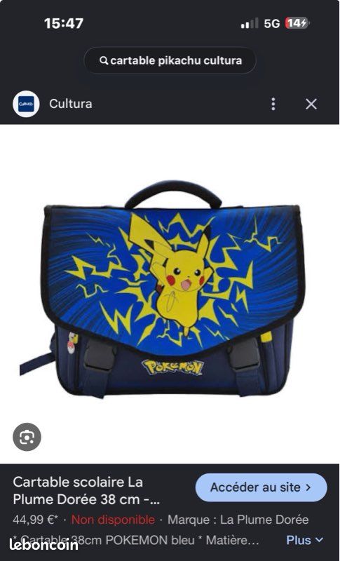 Cartable Pikachu (image 1)