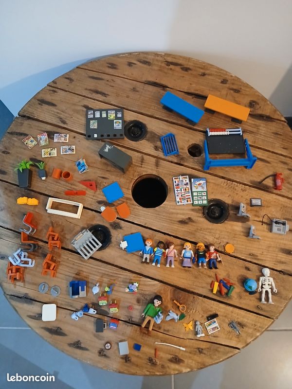 Playmobil Vintage école - Bureau Meuble Noir Tiroir Gris 4324 (2009) - Occasion Bon état