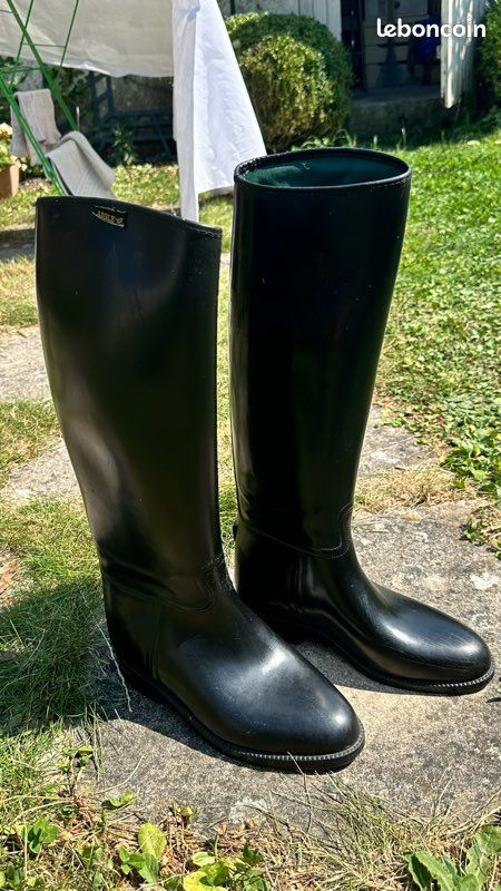 Bottes D'équitation Longues Aigle En Caoutchouc Taille 6 - Occasion Bon état