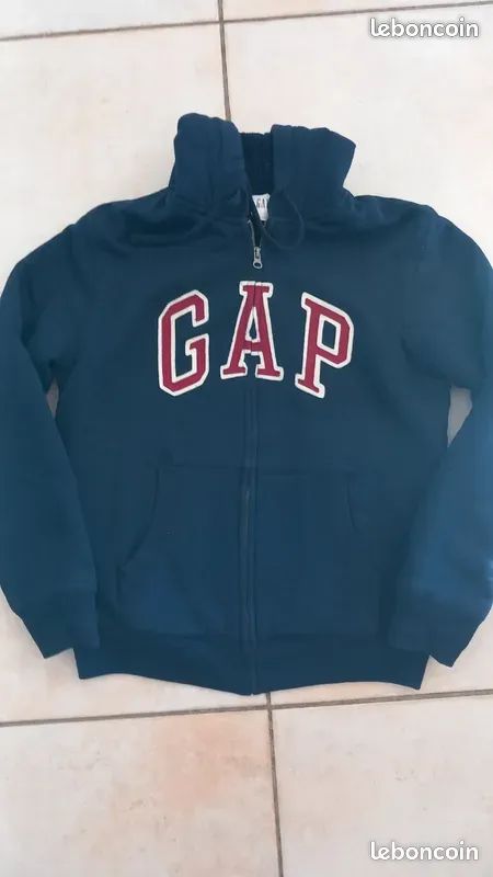 Veste En Laine GAP Pour Femme - Bleu Foncé - Taille S (XS) - Occasion Très Bon état - Style Moto