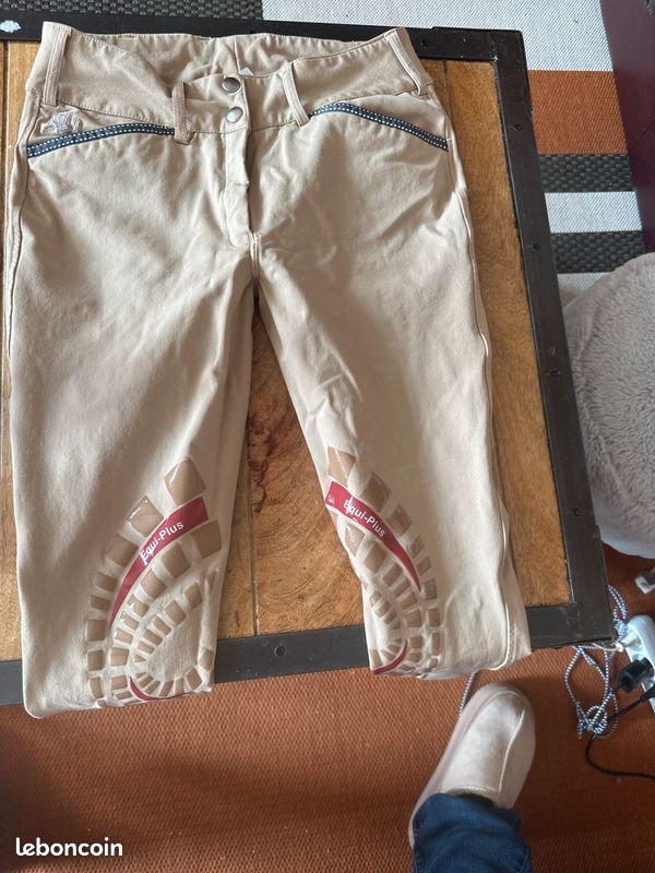 Culotte D'Équitation Femme OEQ Taille 26 - Beige - Poignée Silicone - Occasion
