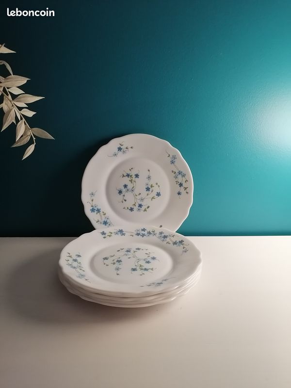 6 assiettes plates arcopal vintage - Arts de la table