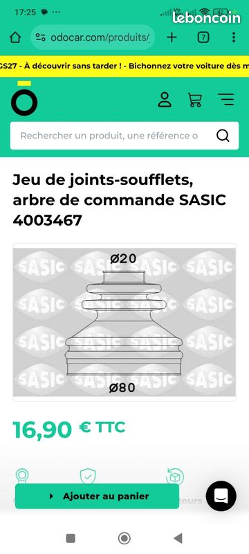 Jeu de joints de soufflet arbre de commande neuf SASIC 4003467 pour Honda accord IV diesel et Renault espace 3 essence, laguna 1 essence Safrane 1 diesel (image 1)