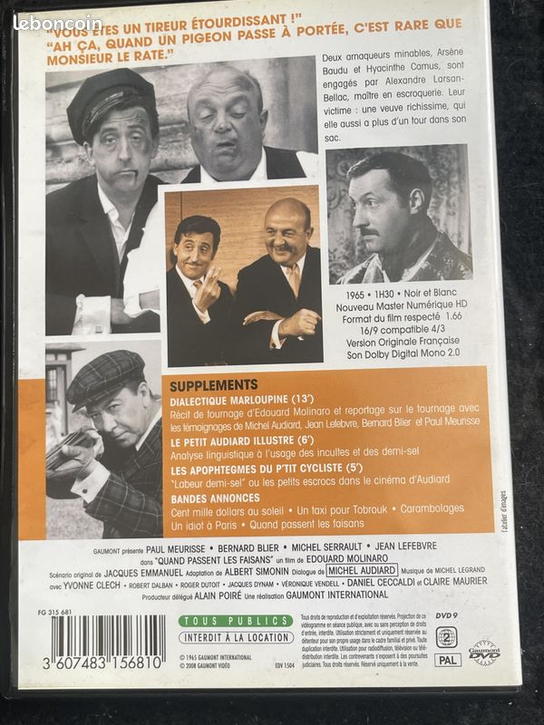 QUAND PASSENT LES FAISANS avec JEAN LEFEBVRE et BERNARD BLIER (image 3)