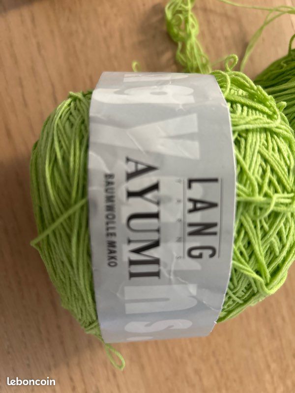 2 Pelotes De Laine 100% Coton - 100g Chacune - Couleurs Changeantes Beige Et Blanc