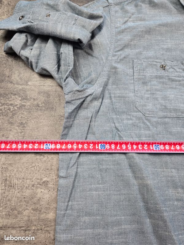 Chemise Wrangler homme en jean léger gris taille XXL – manches longues, denim vintage, western, casual, grande taille, workwear 309 (image 5)