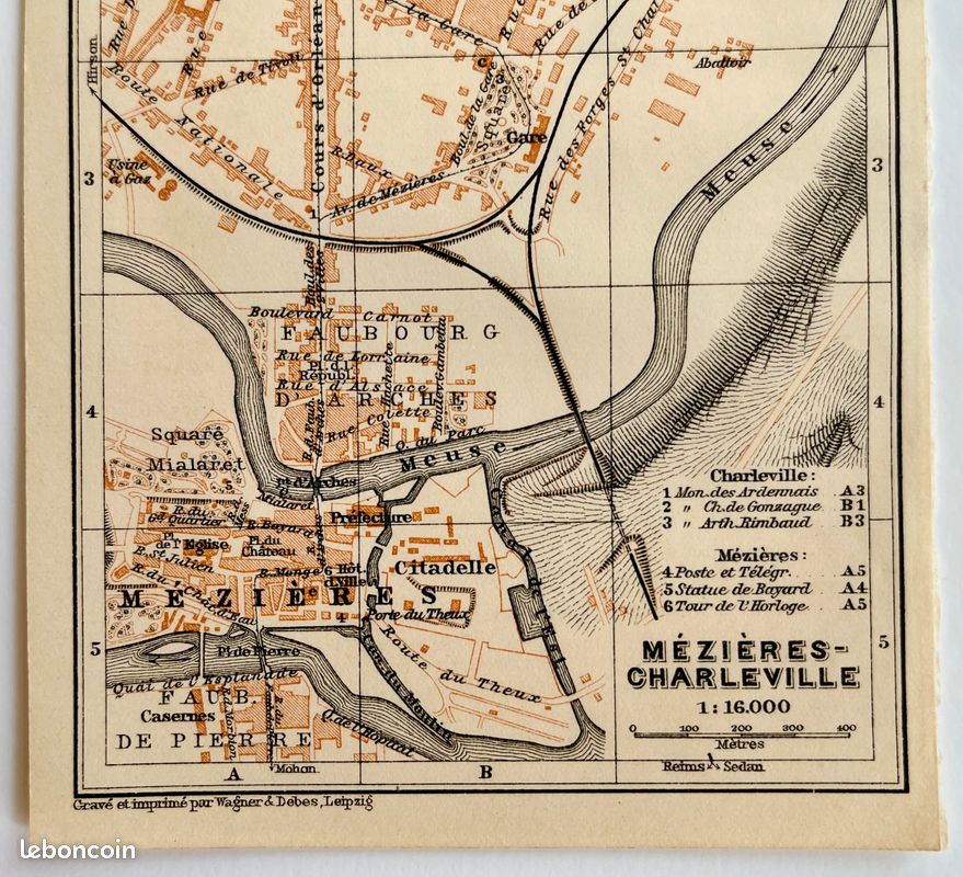Carte géographique entoilée, Valençay 1891