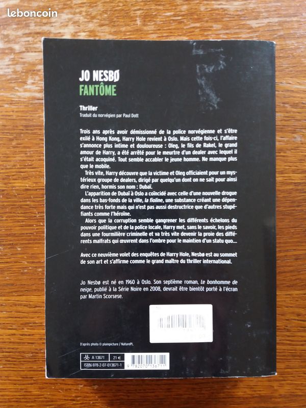 Livre de JO Nesbo "Fantôme" (image 2)