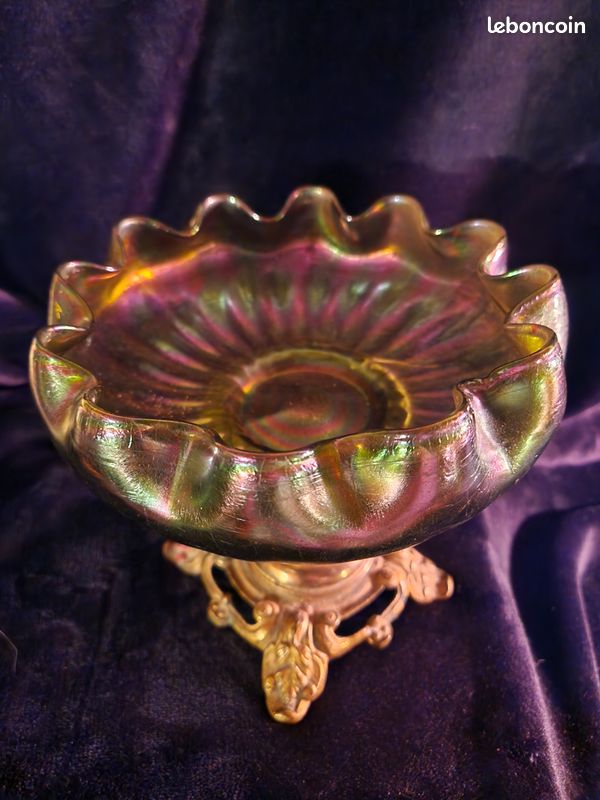 Peigne Ornement Cabochons Verre Irisés - Style Diadème/bibi, Multicolore, Occasion