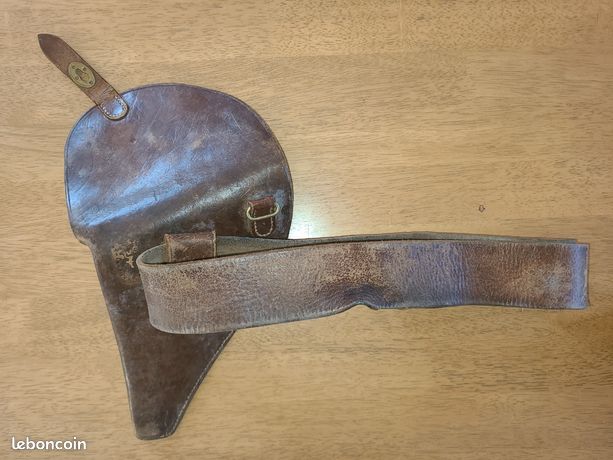 Étui à Fusil Ancien « Jambon » 1950 – Carton Et Cuir D'époque