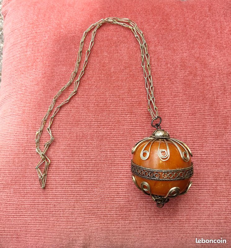 Collier Ancien Style Ethnique - Perles Et Métal - Modèle N°147 - Occasion