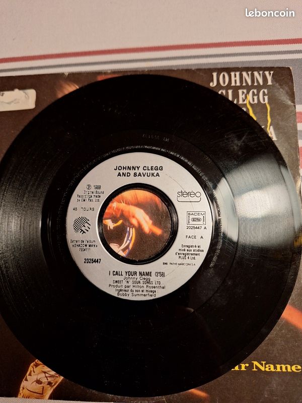 Lot de 5 disques 45 tours A HA Johnny Clémence Nena (image 11)