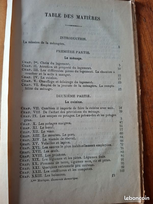 Livre scolaire "Économie Domestique et Hygiène à l'Usage des Écoles Primaires de Filles (Élémentaires et Superieures)" - Mme Murique - 1904 (image 7)