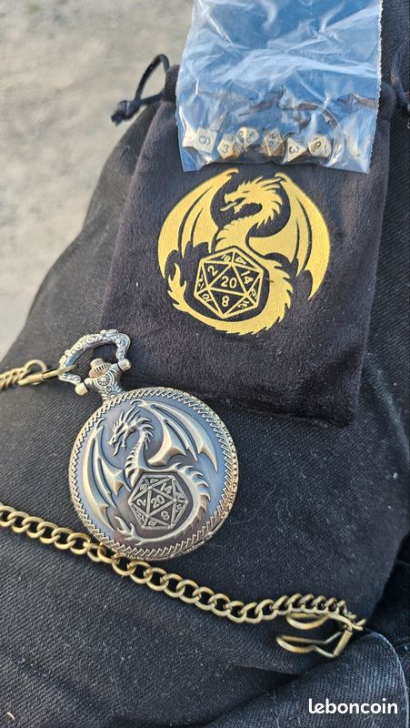 Boite de Poche Dragon et Dés DnD en Métal - Neuf (image 1)