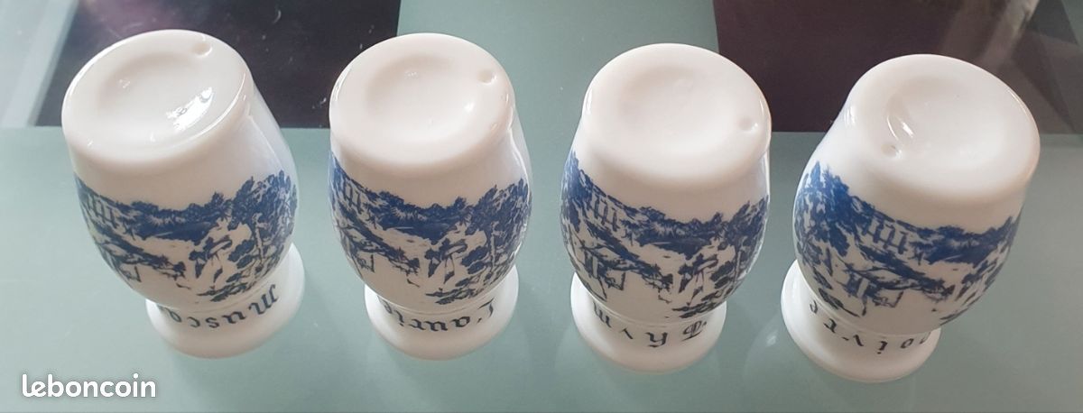 POT APOTHICAIRE en opaline bleu et blanc Ariel Made in Belgium EUR 15,00 - FR