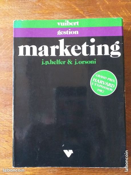 Marketing - de Orsoni Jacques et Helfer Jean-Pierre - Édition 1989 - Vuibert Gestion (image 1)