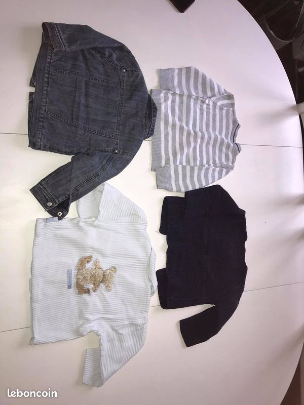 Lot de 3 gilets et un blouson en jean 18 mois (image 2)