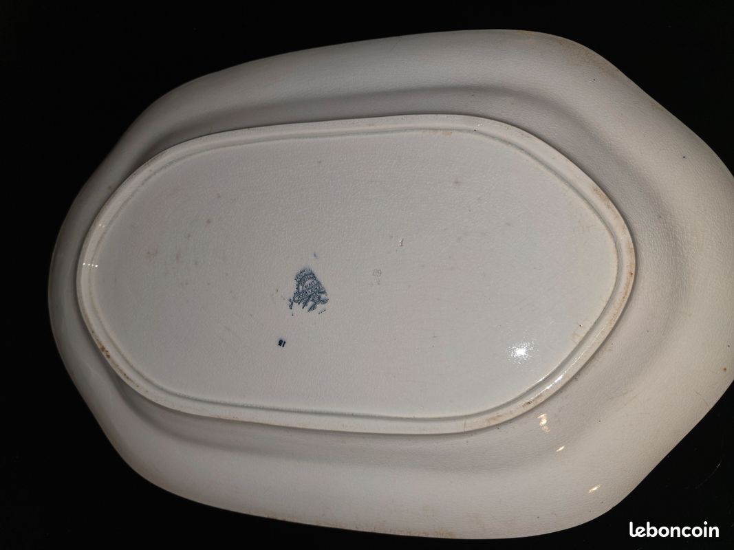Très ancien plat de présentation fleuri Villeroy et Boch (image 6)