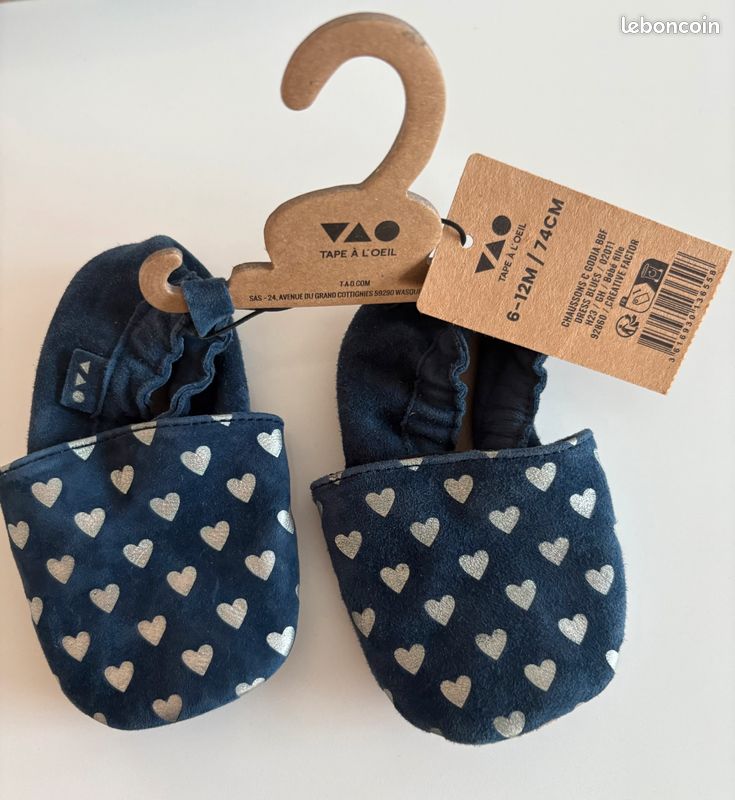 Chaussons souples Coeurs TAO neufs (image 1)