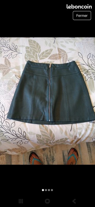 Jupe Simili Cuir Bershka Bershka Mini-jupe Plissée En Similicuir Noir