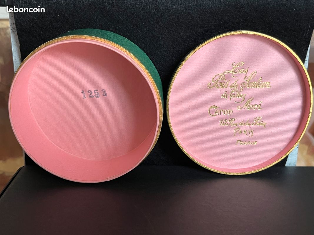 Boîte poudre ancienne vintage vide Les Pois de Senteur de Chez Moi Caron (image 2)