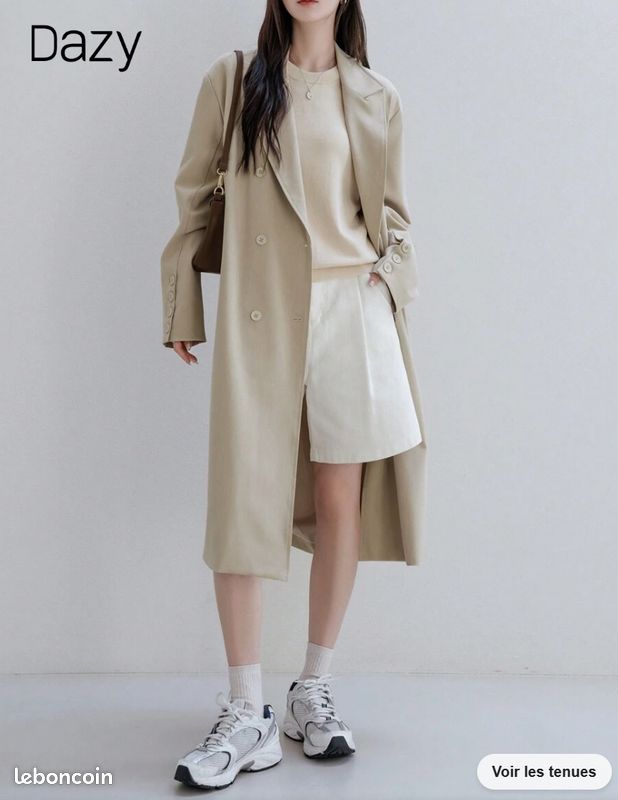 Blazer à bouton col à revers (image 1)