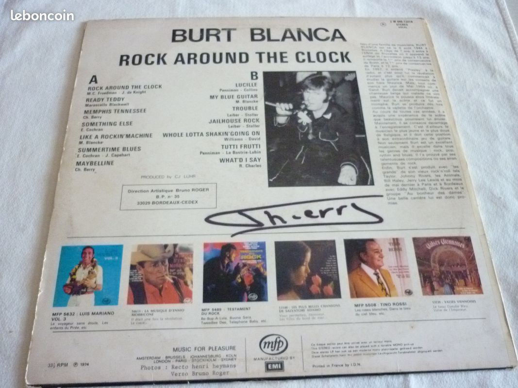 Disque vinyle 33T. BURT BLANCA ( ROCK AROUND THE CLOCK) (image 2)