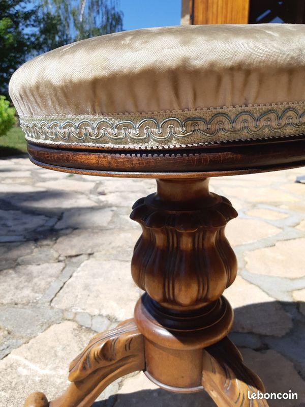 Tabouret de piano ancien (image 2)