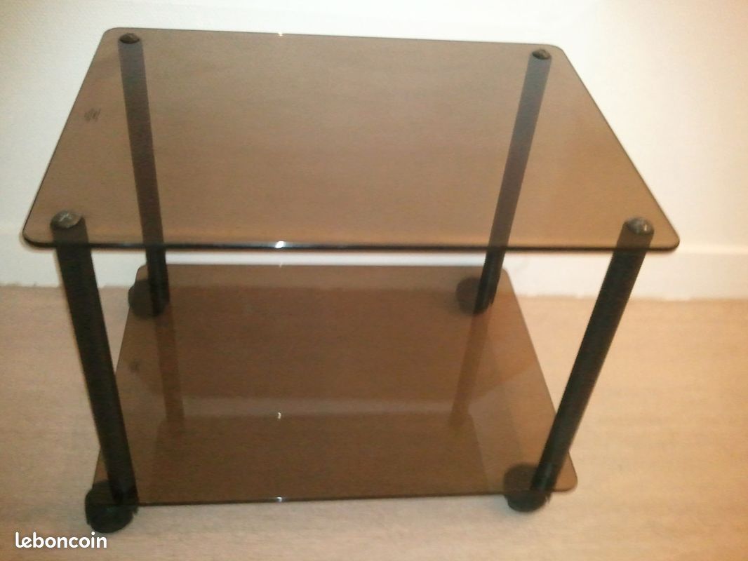 TABLES BASSES ERARD teintées sur roulettes (image 1)