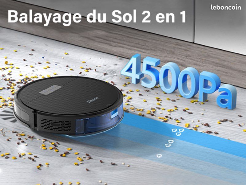 LEF OB11 Aspirateur Robot - Nettoyeur et Laveur 3 en 1 - Blanc - pour