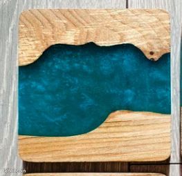 Dessous de verres bois/époxy (image 2)
