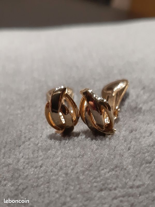 Boucles d'oreilles à clip dorées Cadeau de Noël idéal (image 5)