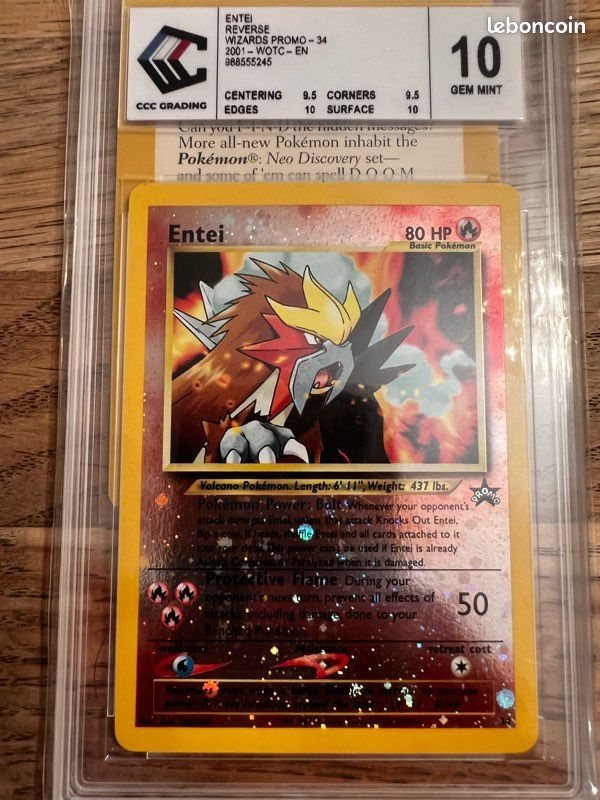 large pokemon card holder Carte Gradée | Pokémon | PSA | Entei Reverse Foil Movie 3 Promo main image 1