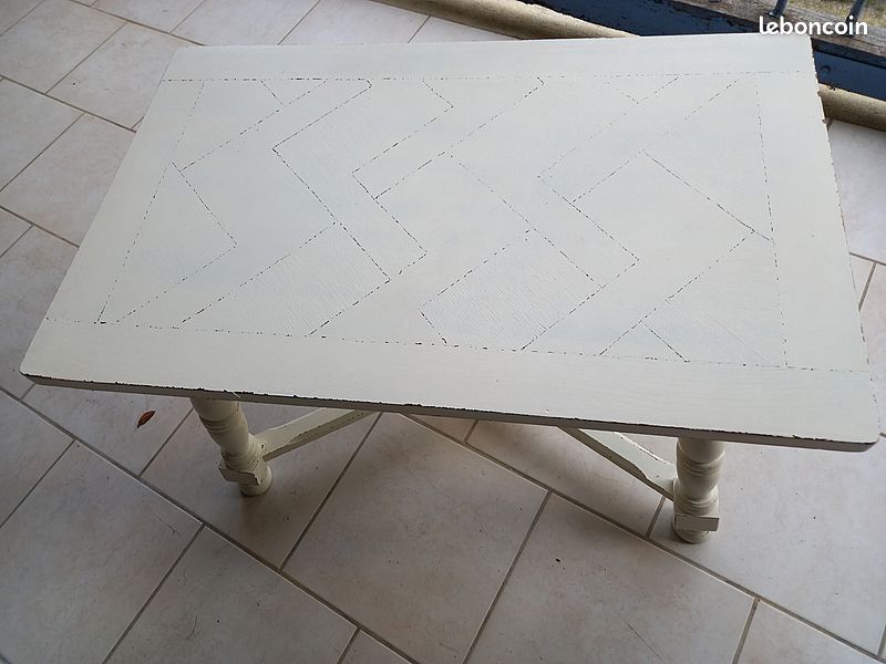 Table basse bois massif vintage (image 1)