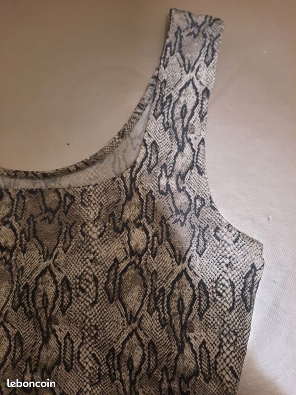 Débardeur femme été camaieu taille L colori peau de serpent